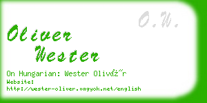 oliver wester business card